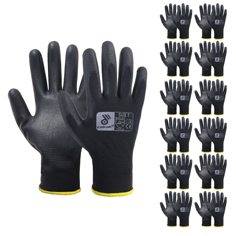 Black Pu Coated Dipping Gloves