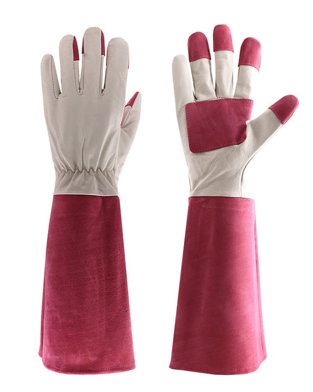 Leather Long Cuff Gardening Gloves