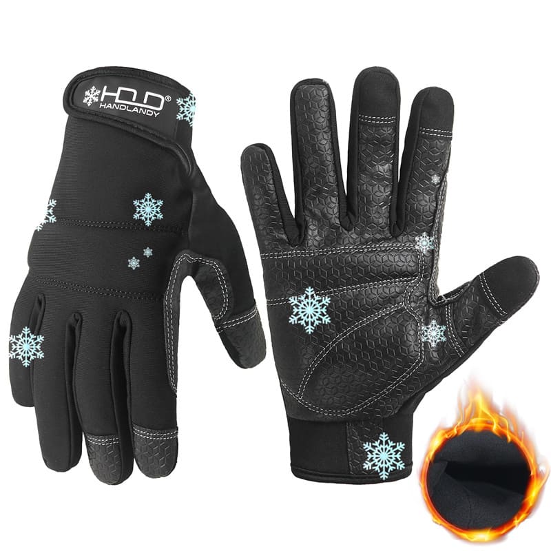 Black Anti Slip Winter Gloves