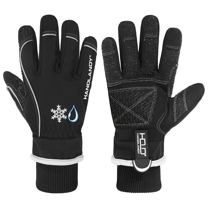 Black Waterproof Long Cuff Winter Gloves