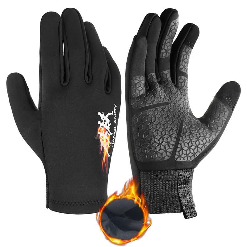 Black Anti Slip Winter Gloves